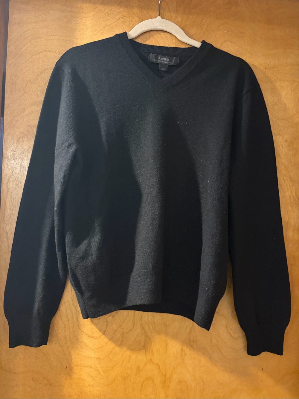 Express Men’s Black V-Neck Sweater - Classic Knit
